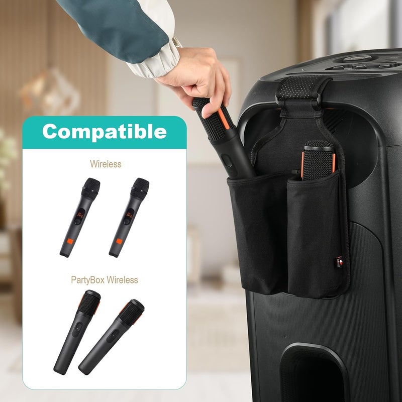 TXesign حامل ميكروفون لجهاز JBL PartyBox Stage 320، حامل تخزين لتعليق الميكروفونات اللاسلكية القياسية لملحقات ميكروفون JBL PartyBox اللاسلكي - Image 4